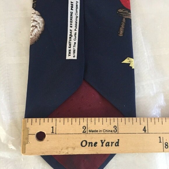 The Saturday Evening Post Mens Tie Santa Elves Christmas Letters Vintage 1997 - Picture 8 of 9